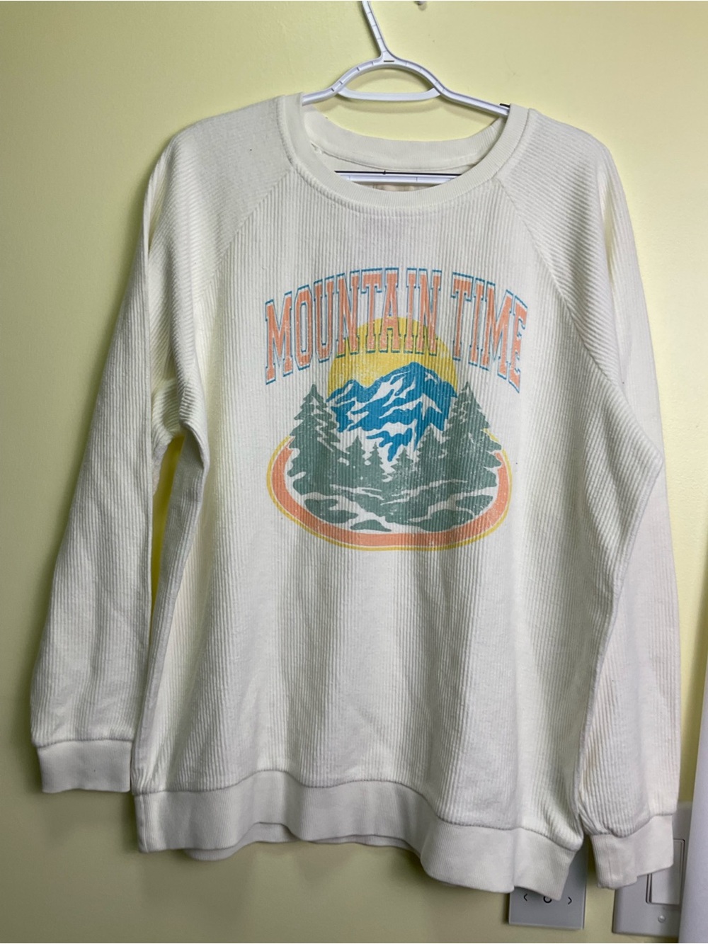 Thread & Supply Cream 'Mountain Time' Graphic Waffle Sweatshirt
